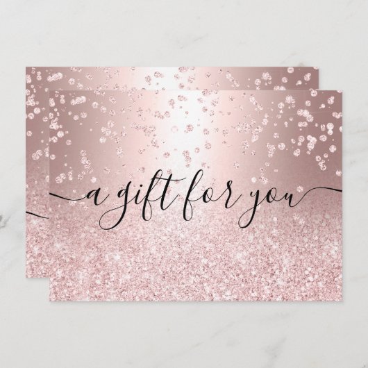 roos goud glitter metallic chic gift certificate (Voorkant / Achterkant)
