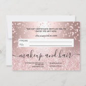 roos goud glitter metallic chic gift certificate (Achterkant)