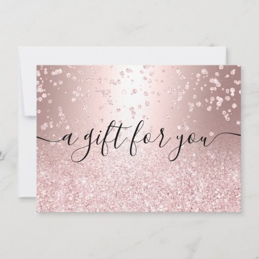 roos goud glitter metallic chic gift certificate (Voorkant)