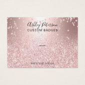 roos goud glitter metallic emblemen display visitekaartje (Voorkant)