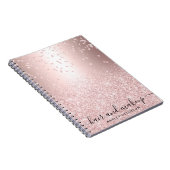 roos goud glitter metallic sparkle confetti foil notitieboek (Rechterzijde)