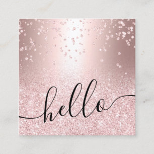 roos goud glitter metallic sparkle confetti hallo vierkante visitekaartje