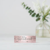 roos goud glitter metallic sparkle mini visitekaartje (Staand voorkant)