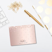 Roos goud glitter monogram initiaal post-it® notes