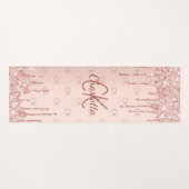 Roos goud glitter monogram initialen roze luxe lux yogamat (Voorkant (horizontaal))