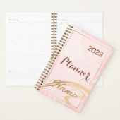 Roos goud glitter monogram naam 2023 planner (Display)
