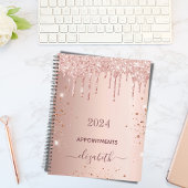 Roos goud glitter monogram naam 2024 planner