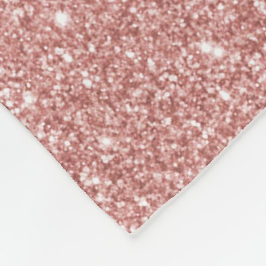 Roos goud glitter monogram naam fleece blanket deken (Hoek)