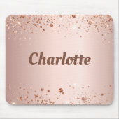 Roos goud glitter monogram naam muismat (Voorkant)