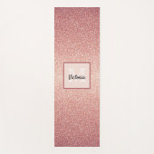 Roos goud glitter monogram yogamat (Voorkant)