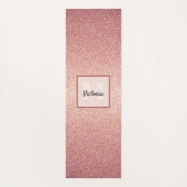 Roos goud glitter monogram yogamat (Achterkant)