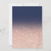 Roos goud glitter navy blue ombre 30ste verjaardag kaart (Achterkant)