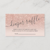 Roos goud glitter ombre Baby shower diaper raffina Informatiekaartje (Voorkant)
