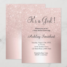 Roos goud glitter ombre baby shower