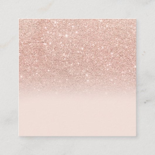 Roos goud glitter ombre blush bedankt voor je brui vierkante visitekaartje (Achterkant)