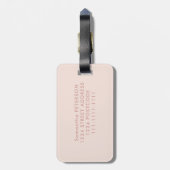 Roos goud glitter ombre blush chic add jouw naam bagagelabel (Achterkant verticaal)