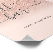 Roos goud glitter ombre blush koffiebar poster (Hoek)