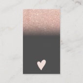 Roos goud glitter ombre blush order bedankt visitekaartje (Achterkant)