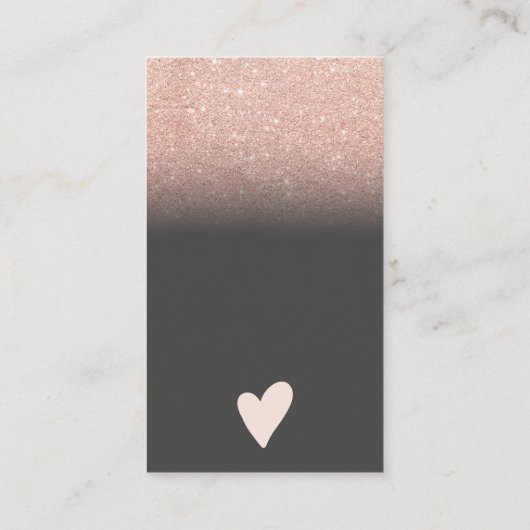 Roos goud glitter ombre blush order bedankt visitekaartje (Achterkant)