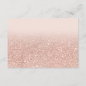 Roos goud glitter ombre blush script details informatiekaartje (Achterkant)