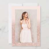 Roos goud glitter ombre chic script roze Sweet 16 Kaart (Achterkant)