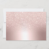 Roos goud glitter ombre folie eerste communiqué fo bedankkaart (Achterkant)