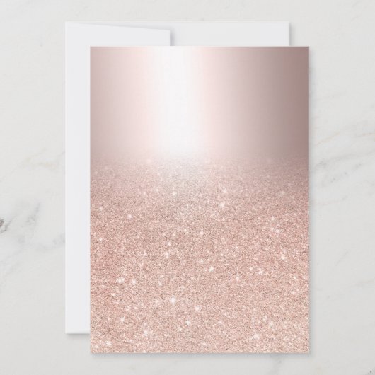 Roos goud glitter ombre letters metallisch zoet 16 kaart (Achterkant)