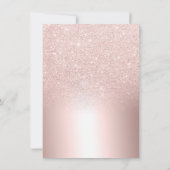 Roos goud glitter ombre metallic 90e verjaardag kaart (Achterkant)