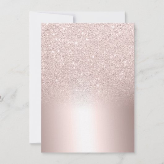 Roos goud glitter ombre metallic 90e verjaardag kaart (Achterkant)