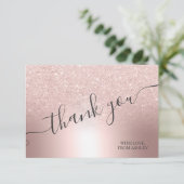 Roos goud glitter ombre metallic folie bedankt (Staand voorkant)