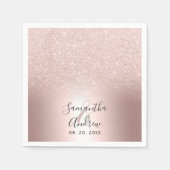 Roos goud glitter ombre metallic folie bruiloft servet (Voorkant)