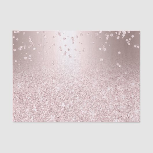 Roos goud glitter ombre metallic sparkles confetti tissuepapier (Voorkant)