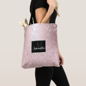 Roos goud glitter ombre metallic sparkles confetti tote bag (Dichtbij)