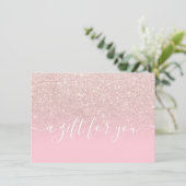 Roos goud glitter ombre roze gift (Staand voorkant)