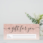 Roos goud glitter ombre roze gift (Staand voorkant)