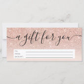 Roos goud glitter ombre roze gift (Voorkant)