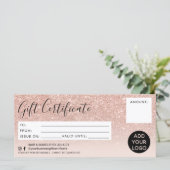 Roos goud glitter ombre roze gift logo (Staand voorkant)