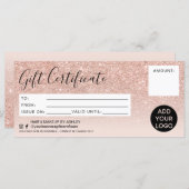 Roos goud glitter ombre roze gift logo (Voorkant / Achterkant)