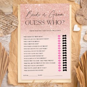 Roos goud glitter ombre roze gok Bridal game
