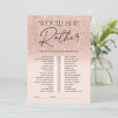 Roos goud glitter ombre roze in plaats van Bridal  Kaart (Staand voorkant)