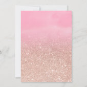 Roos goud glitter ombre roze script baby shower kaart (Achterkant)