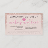 Roos Goud Glitter Ombre Script Make-up Blush 10 Klantenkaartje (Achterkant)