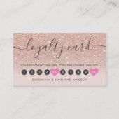 Roos Goud Glitter Ombre Script Make-up Blush 10 Klantenkaartje (Voorkant)
