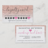 Roos Goud Glitter Ombre Script Make-up Marmer 10 L Klantenkaartje (Voorkant / Achterkant)