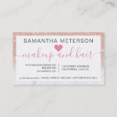 Roos Goud Glitter Ombre Script Make-up Marmer 10 L Klantenkaartje (Achterkant)