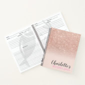 Roos Goud Glitter Ombre Sparkle Blush Pink Recepte Notitieboek (Binnen)