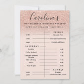 roos goud glitter route 21ste verjaardag weekend kaart (Voorkant)