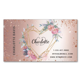 Roos goud glitter roze bloemkool schoonheid magnetisch visitekaartje