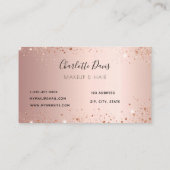 Roos goud glitter roze bloemkool schoonheid visitekaartje (Achterkant)