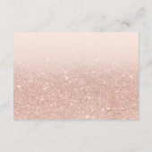 Roos Goud Glitter Roze Breng een Boek baby shower Informatiekaartje (Achterkant)